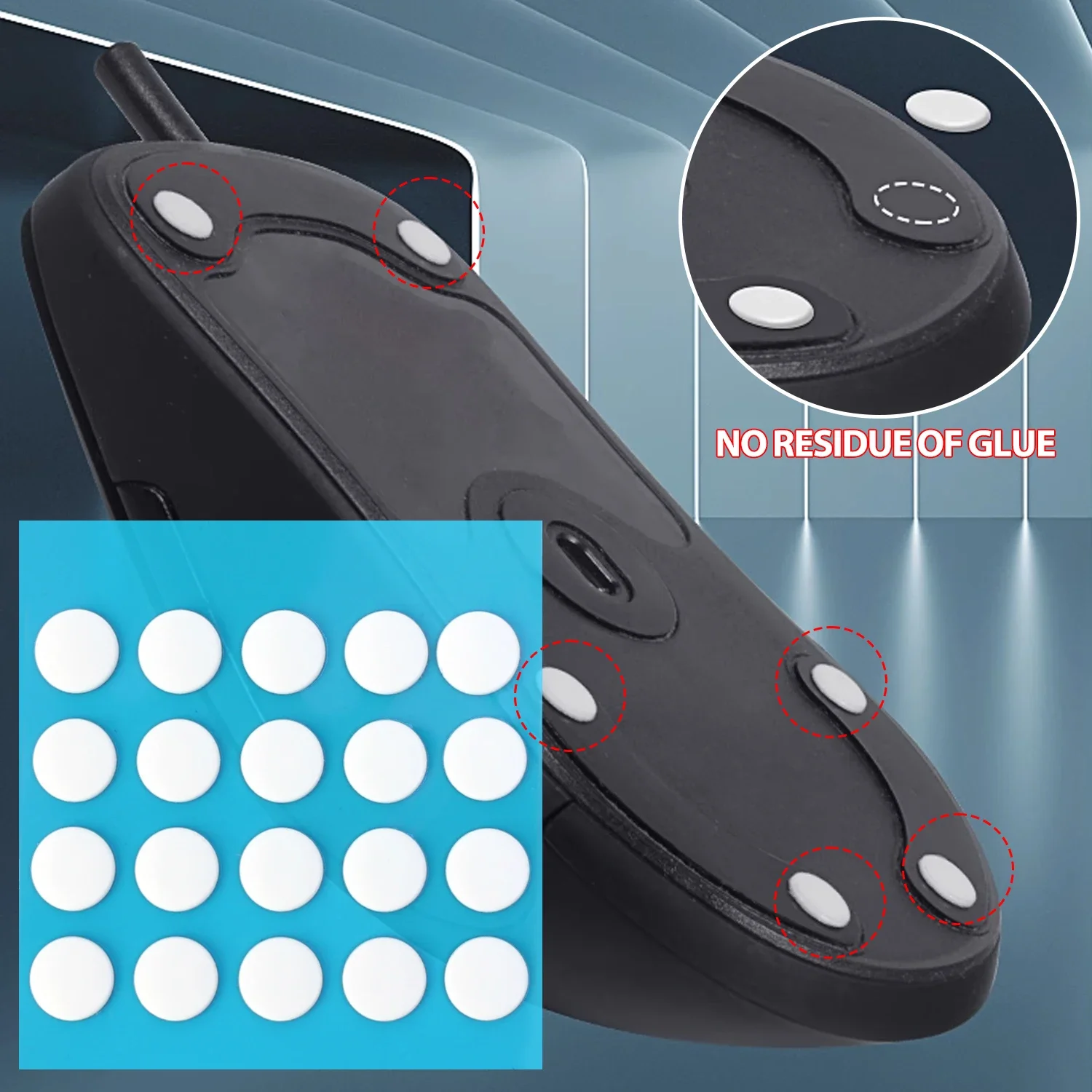 6/7mm Diameter Small Dots Universal Mouse Skates for Logitech Rubberized Mouse Foot Glide Feet Sticker Wear Resistant Mice Skate