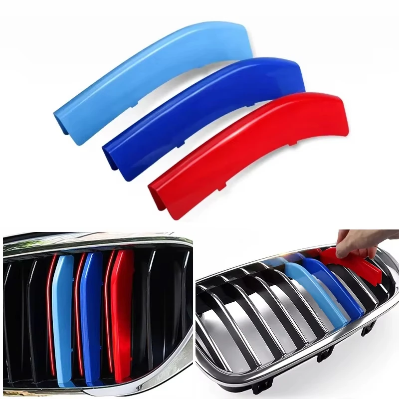 3 개/몫 자동차 그릴 네트워크 장식 트림 그릴 스티커 BMW E46 F30 E90 3 시리즈 자동차 스타일 BMW 그릴 스티커 BMW 액세서리