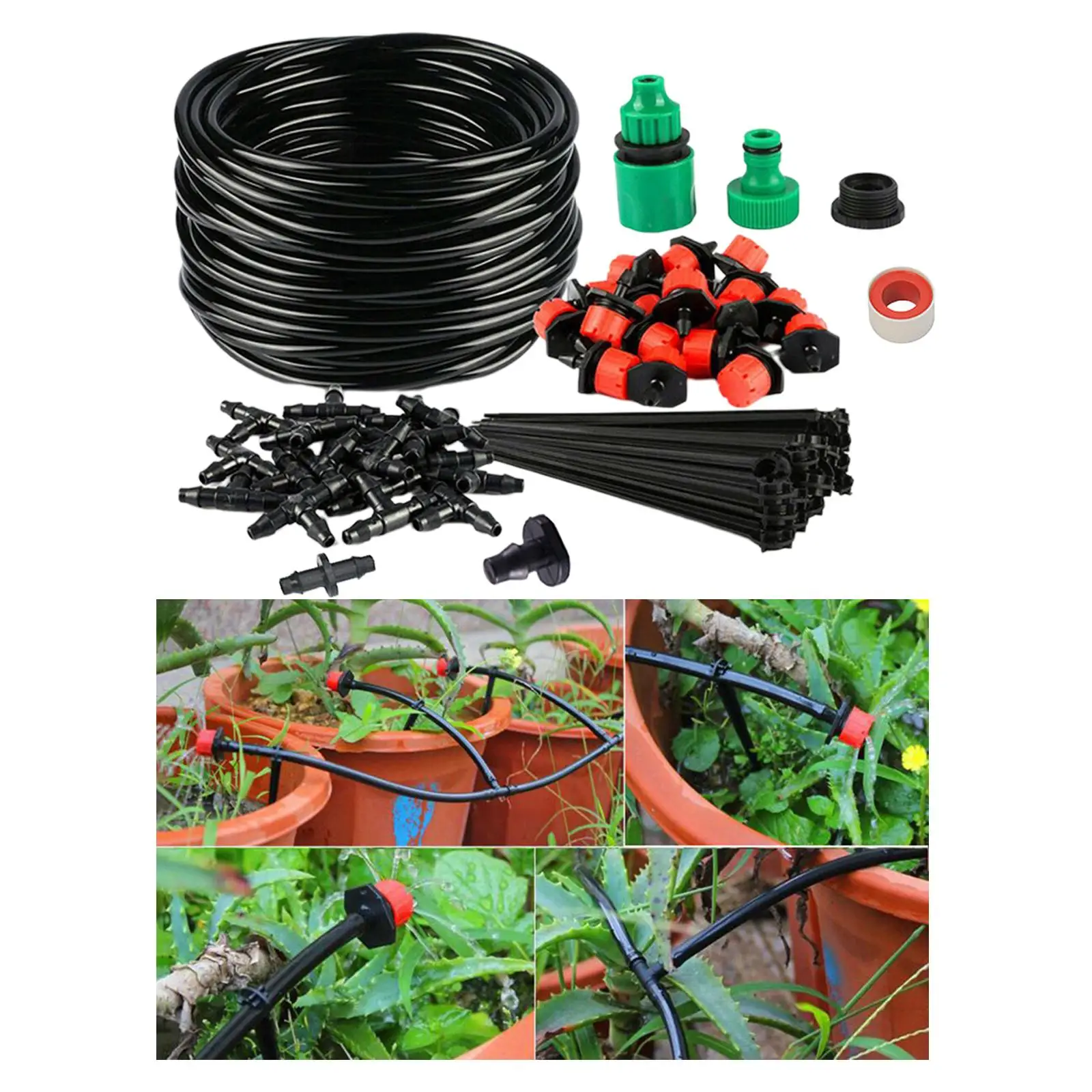 

1Set Garden Irrigation 25m Watering Hose DIY Drip 30Pcs