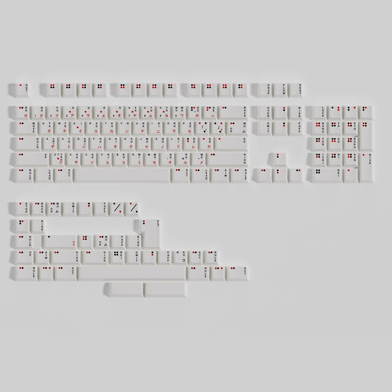 Clone ws x Jaekeyed Aka Haiiro Keycaps Pbt Dye Sublimation Key Caps Perfil de Cereja Preto Vermelho Japonês Keycap para mx Switch Conjunto - Imagem 3
