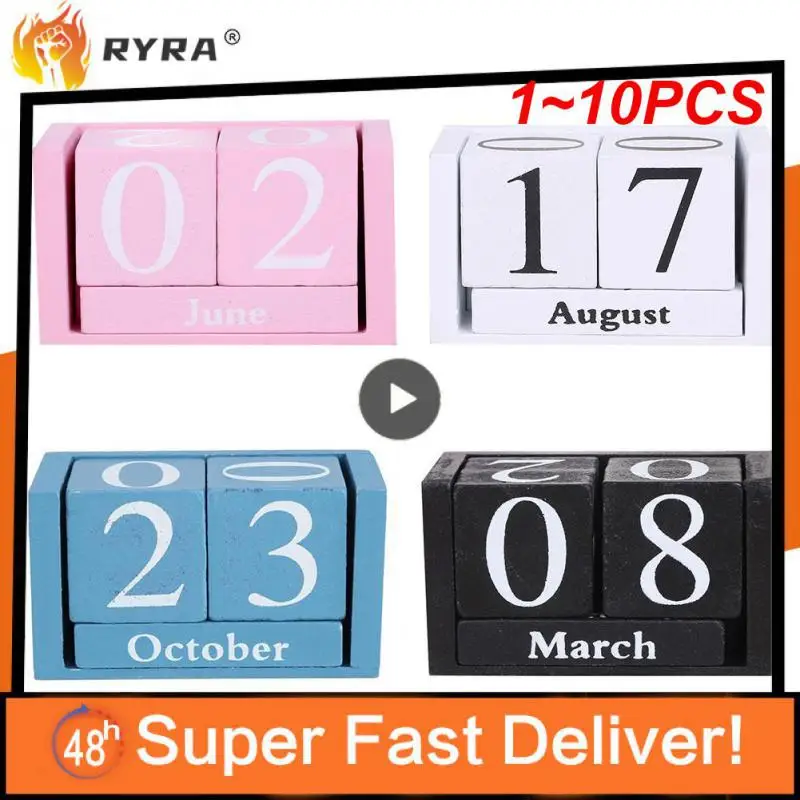 

1 ~ 10 шт. винтажный деревянный вечный стол календарь блочный планировщик постоянный Настольный органайзер 9,5x4,3x5 см