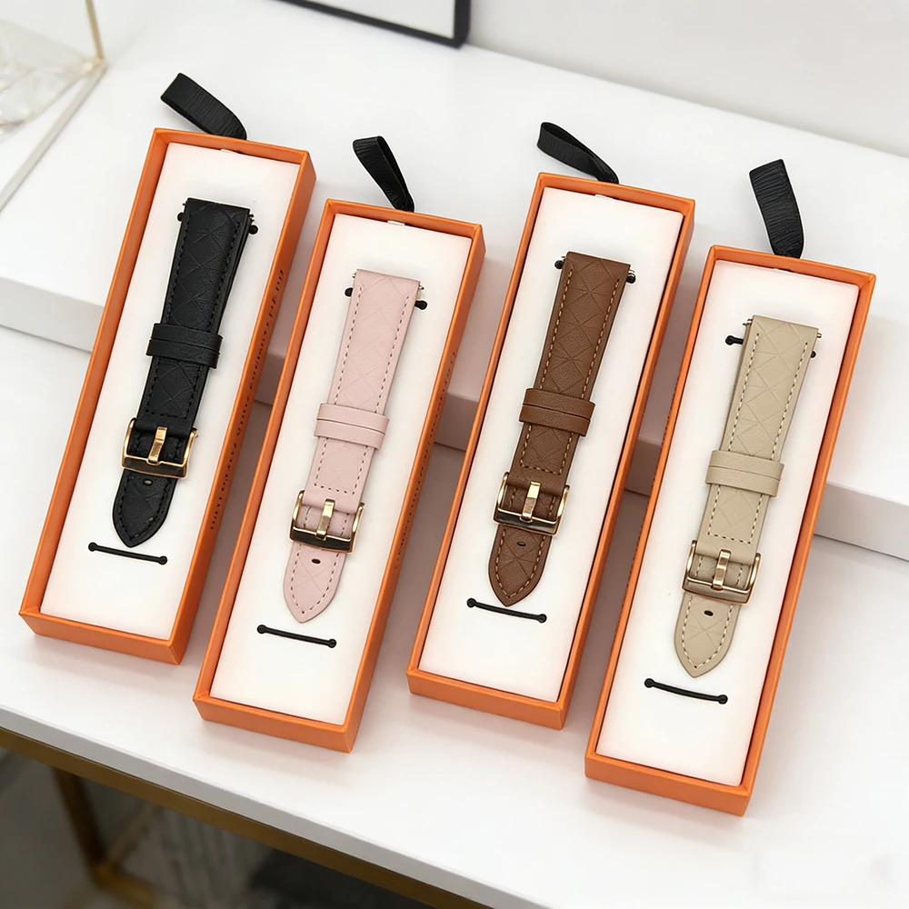 Premium PU Leather Smart Watch Strap Wristband, 18-20mm