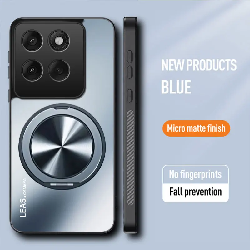 Magnetic Matte Shockproof Case with 360° Rotating Ring Holder