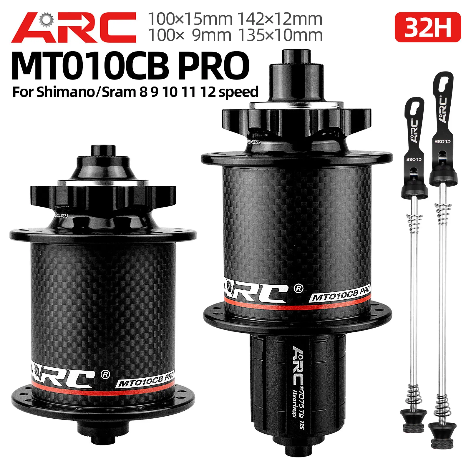 

ARC MT010 Pro 4 IN I MTB Bike Hub Carbon Fiber Mountain Bicycle Hubs 4 Sealed Bearing 6 Pawls 114 Click For HG 8 9 10 11S XD MS