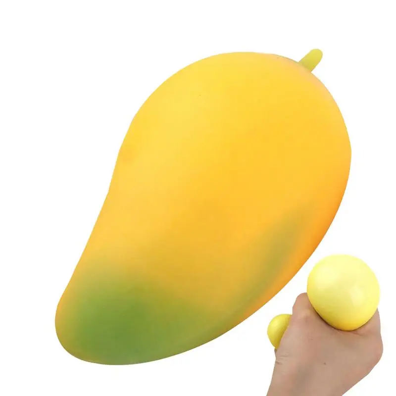 

Fruit Squeeze Toys 2pcs Portable Stress Relief Toys Fruit Squish Balls Multifunctional Squeeze Stress Ball Toy Cute Mango Stress