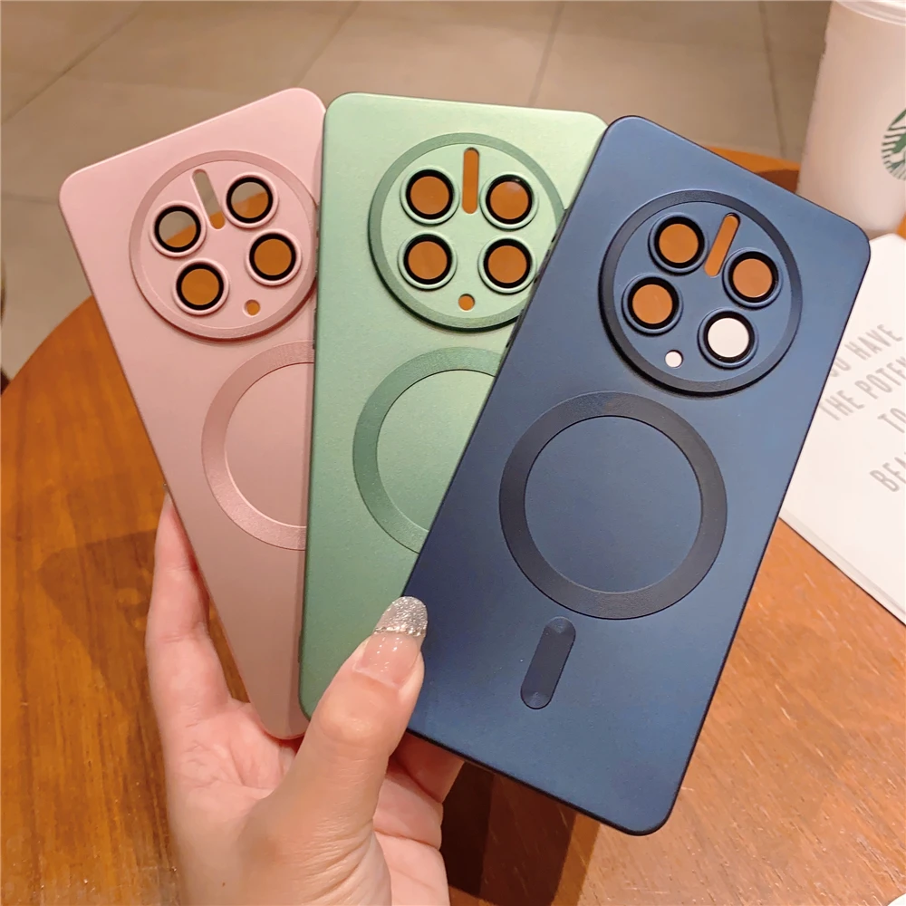 Magnetisk Wiless Charging Phone Case Fo Huawei P60 P50 P30 Mate 50 40 30 Po Camea Potection Blød Silikone Bagside_voghion.com