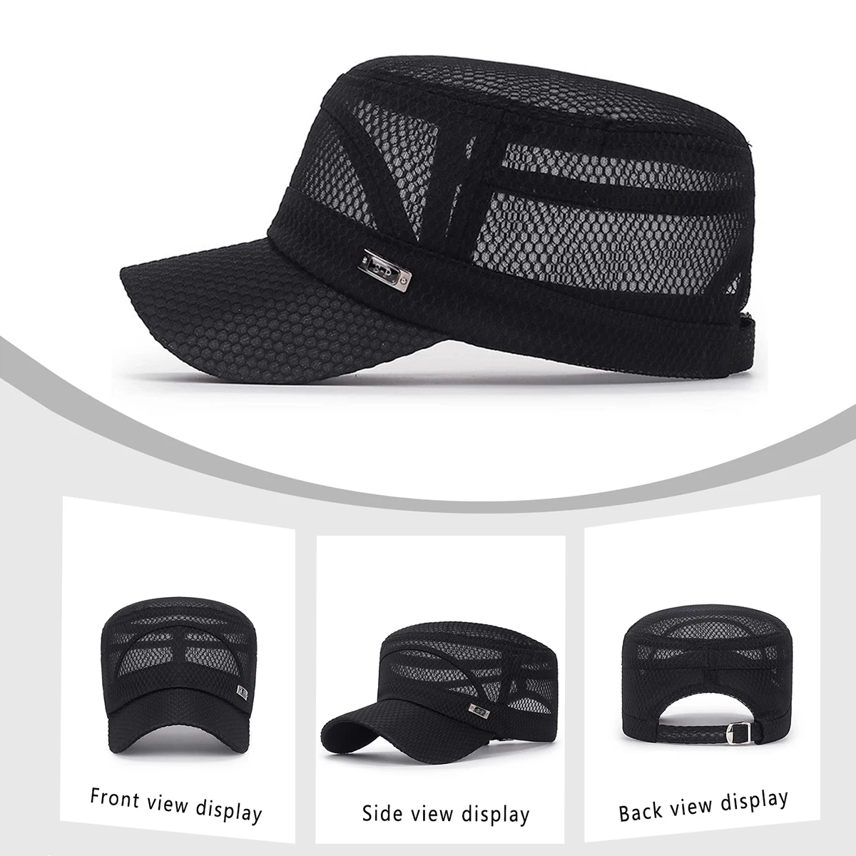 Summer New Hat Men's Flat Cap Casual Outdoor Sunshade Hat Mesh Breathable Fishing Hat Peaked Cap Hiking Mountaineering Picnic