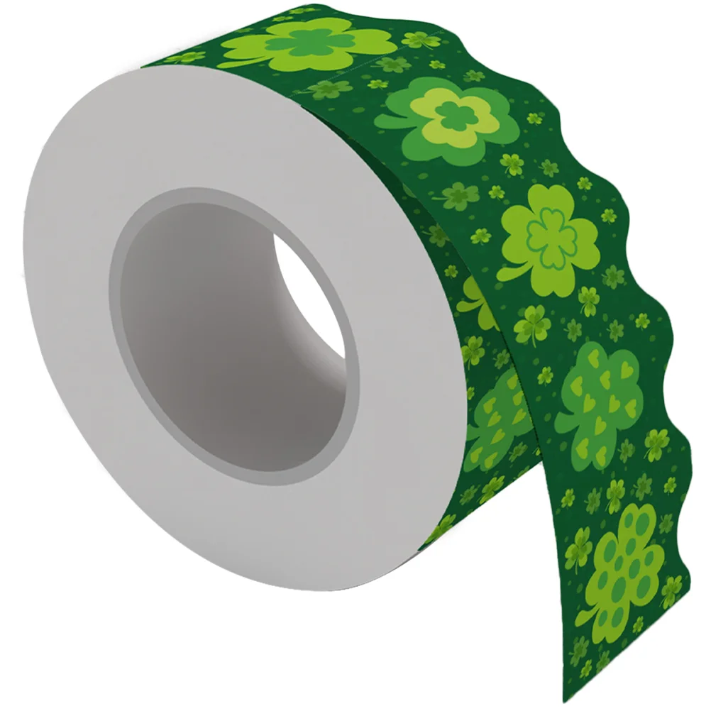 

Sticker Bulletin Board Green Paper Patricks Day Border Decorations Trim Borders Classroom Background for