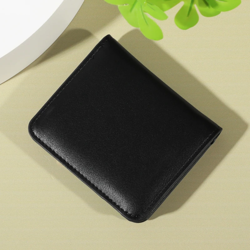 PU Minimalist Wallet - Snap Closure, Zip Pocket