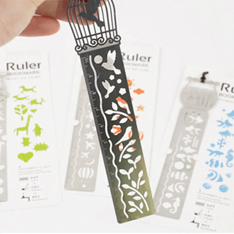 Metal Bookmark Bookmarks Stationery Supplies Delicate Cutout Ultra-thin Tape Ruler Brief Book Marker for Books