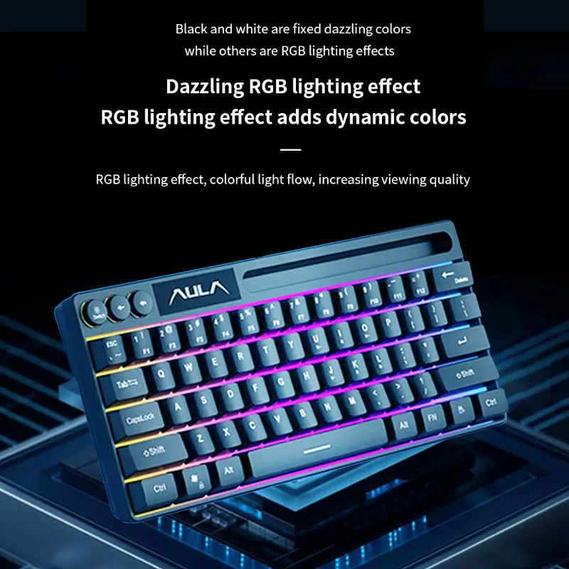 Mechanical Keyboard AULA F3061 61 Keys Wired Mini RGB Backlight for Desktop Laptop Game