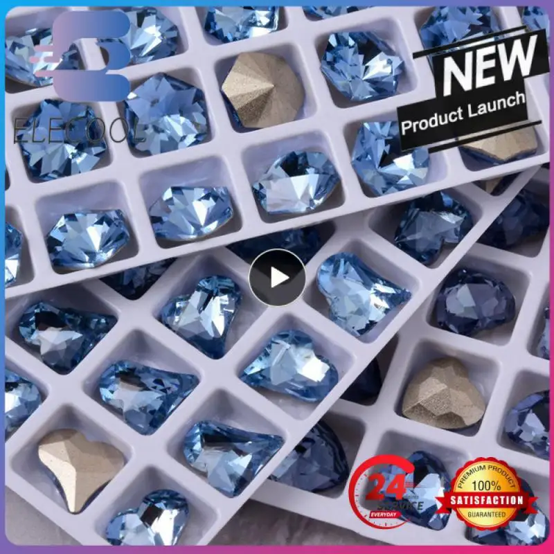 Strass Di Vetro Di Cristallo A Punta Ovale Di Tutte Le Dimensioni Diamantes Perline Di Pietre Fantasia Per Scarpe, Borse, Vestiti, Materiale Per Gioie