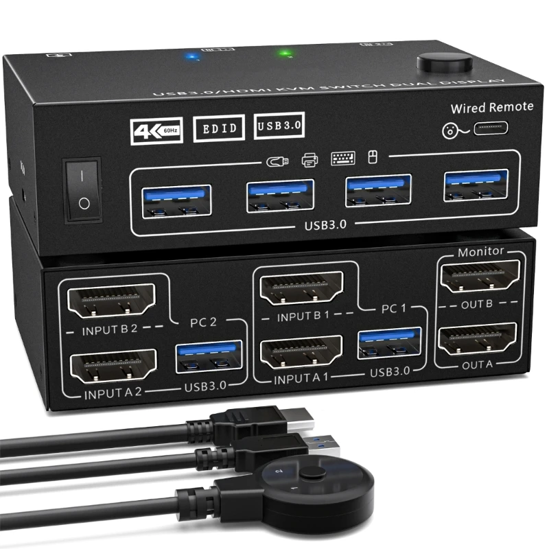 

USB3.0 High Port 2Channel KVM Switcher Enhances Display Experience