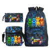 Stumble Guys Backpack 3Pcs Travel Bag Canvas Backpack Students School Bag For Boys Girls Canvas Teens Laptop Zipper Mochilas 3