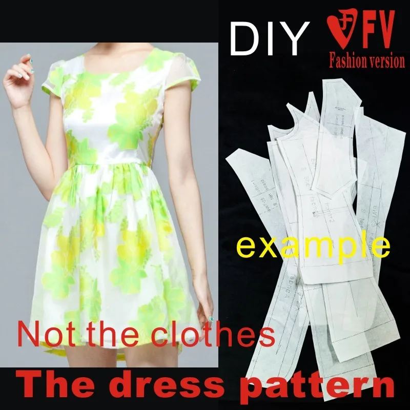 Dresses Sewing Pattern Template Cutting drawing Clothing DIY ((Not selling clothes)) BLQ- 104