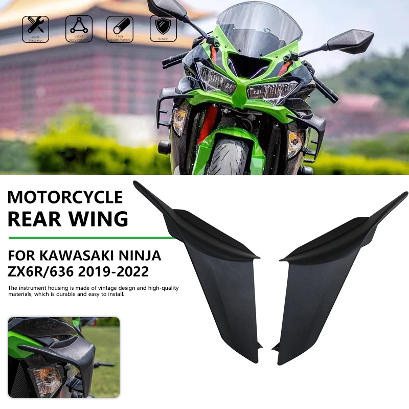 

for KAWASAKI Ninja636 ZX-6R 2019 2020 2021 2022 Motorcycle Fixed Wind Wing NINJA 636 ZX 6R Aerodynamic Spoiler Winglets Fairing