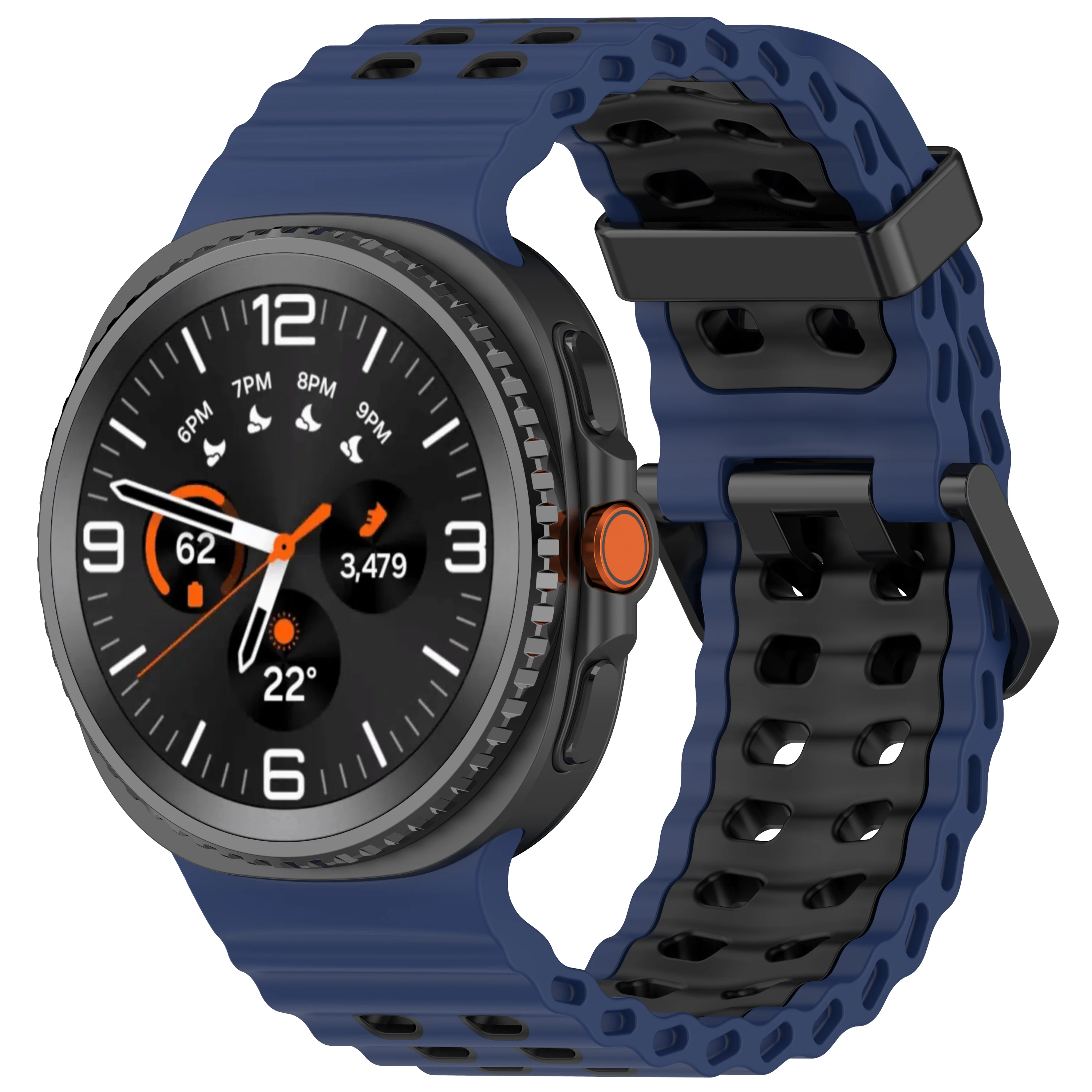 Two-Tone Breathable Marine Silicone Sport Strap