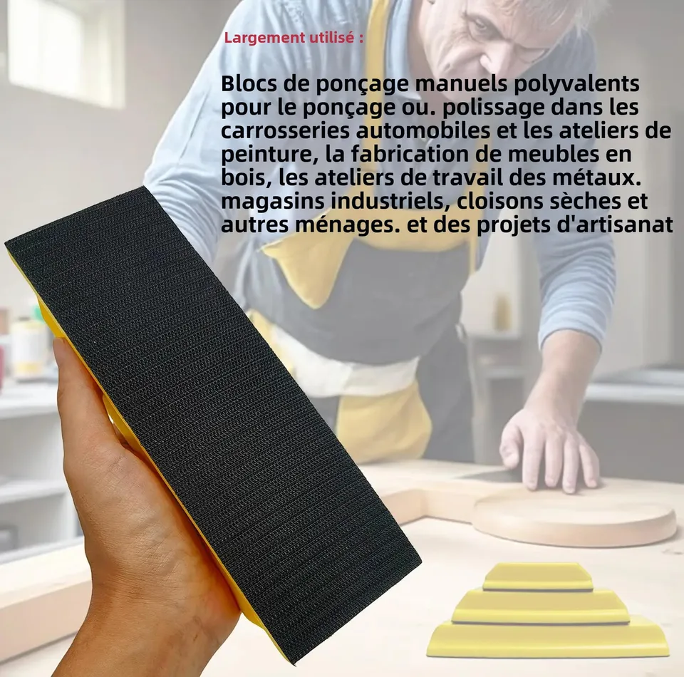 Bloc De Ponçage Manuel 75 Mm - Support Pour Disques à Crochet - Ergonomique, Réduction Des Vibrations