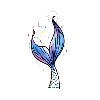 La coda di una sirena impermeabile tatuaggi temporanei uomo falso tatuaggio all'henné bellezza coda di pesce manica Art Tatoo sticker Tatuagem