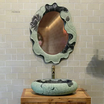 อ่างล้างหน้าดีไซน์ใบบัว อ่างล้างหน้าในบ้าน อ่างล้างหน้าครัวแบบสร้างสรรค์ อ่างล้างหน้าแบบวางบนเคาน์เตอร์ อ่างล้างหน้าเรซิ่น 1