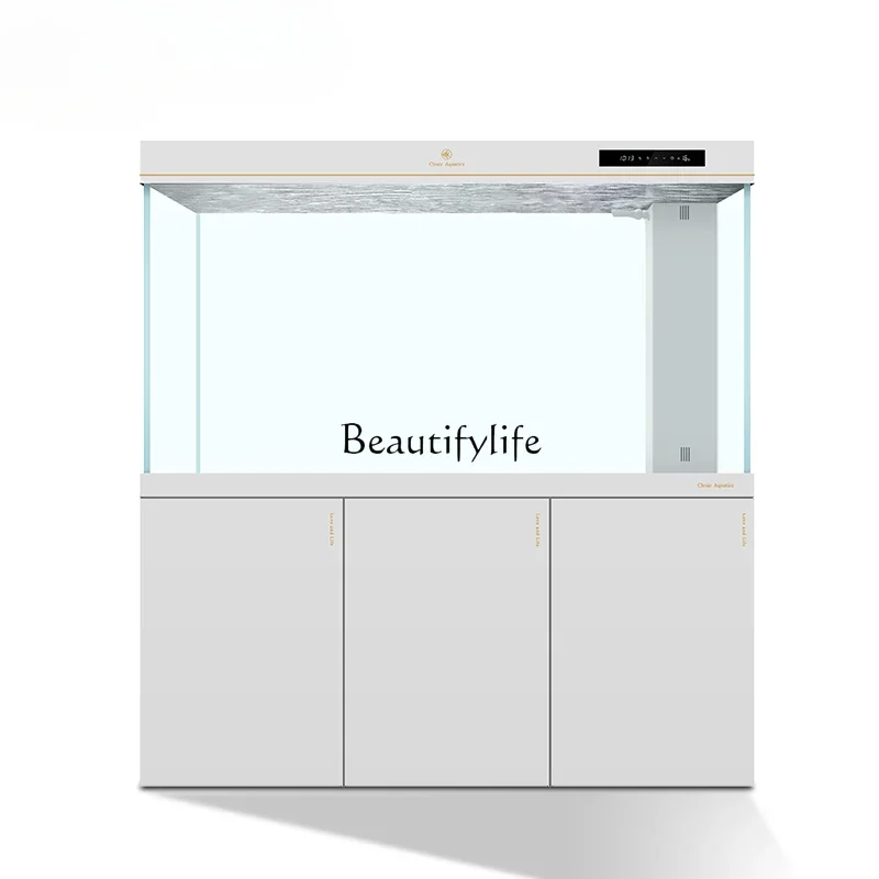 

Super White Glass Ecological Fish Tank Living Room Home Screen Bottom Filter Aquarium