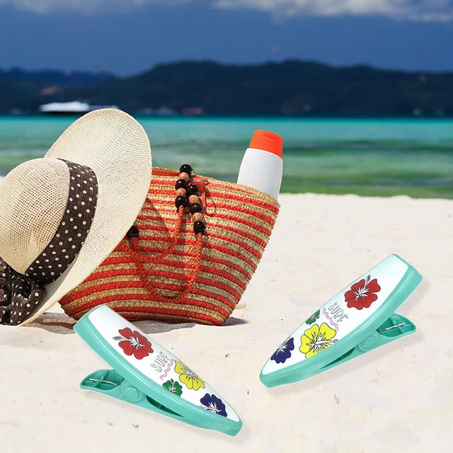 8 Mollette Per Asciugamani Da Spiaggia E Lettini, Antiscivolo E Antivento, In Plastica ABS, Fissaggio Sicuro Per Sedie E Sdraio