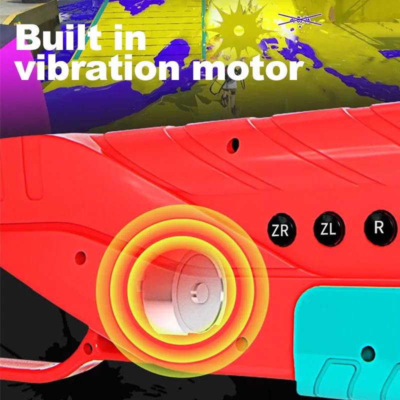 Game Gun For Nintendo Switch /OLED Splatoon 3 Bluetooth Shooting Controller with Vibration Motor Hand Grip Game Accessories