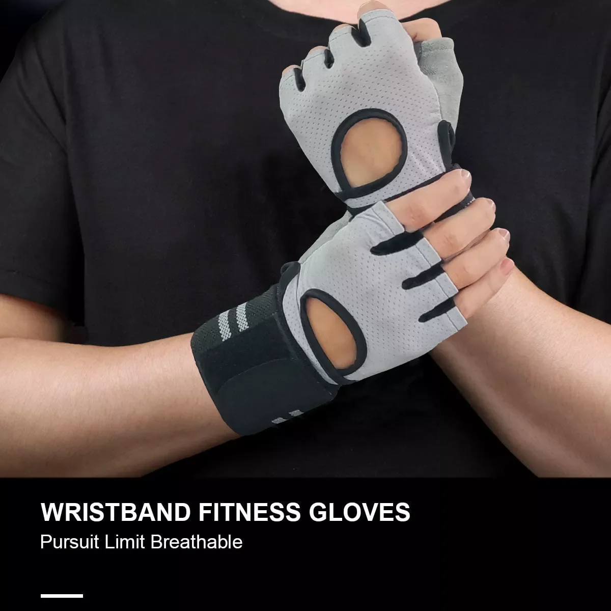Gants de Cross Training Mi-Douceur avec Rembourrage en Silicone Antidérapant pour Entraînement Fitness Esg10631 - Chine Gant d'entraînement et gant demi-doigt prix