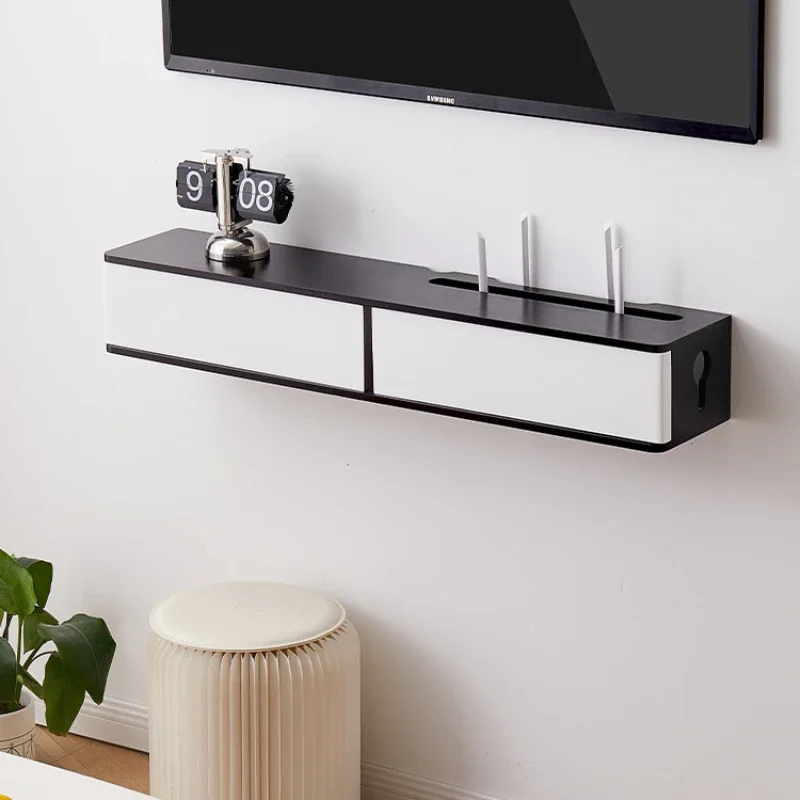 

Storage box, punch free TV cabinet, set-top box, storage rack, socket, wire blocking, solid wood