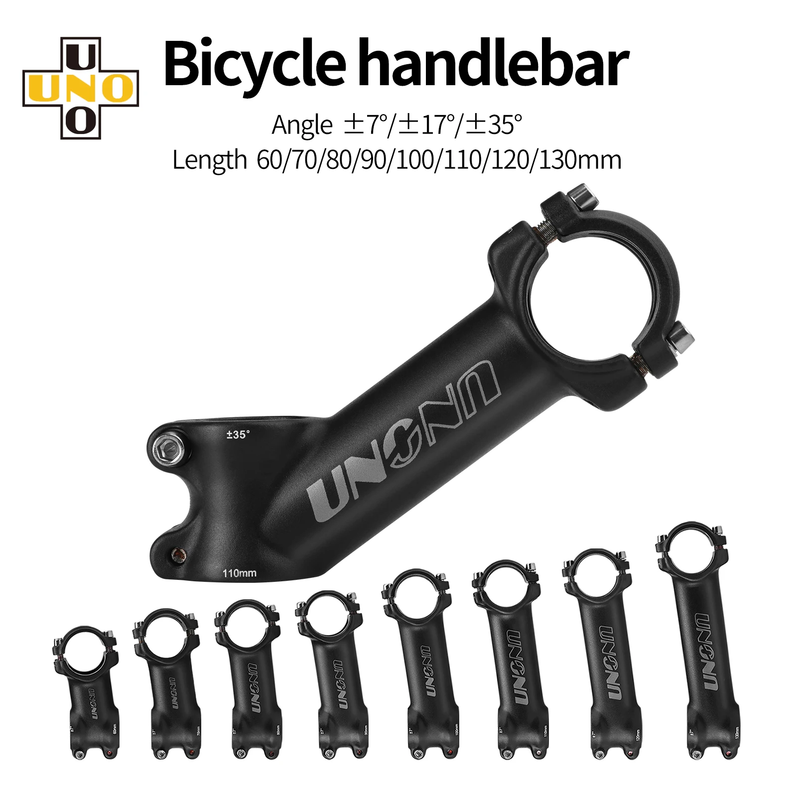 Bicycle Stem UNO Bicycle Stem 7/17/35 Degree Mountain Bike Bridge 28.6mm 31.8mm 60/70/80/90/100/110/120/130mm Road Bike Handlebar Table