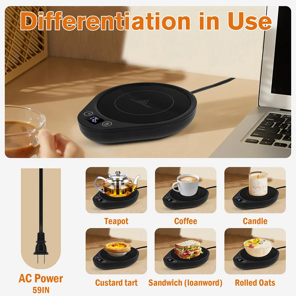 Coffee Mug Warmer with 4H Auto Shut Off 3 Temp Settings Coffee Cup Warmer for Desk Mug Heater Plate for Tea Milk