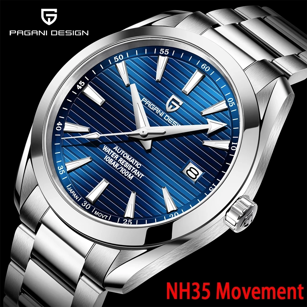 

PAGANI DESIGN 2022 Hippocampus Mens Business Mechanical Wristwatch Seiko NH35A Sapphire Watches 100M Waterproof Full Steel Clock