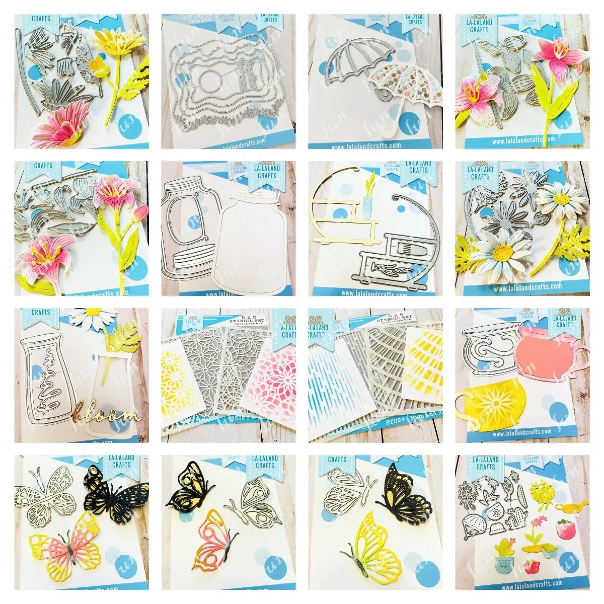 Cut Dies Rain And Shine Stencil Set New Jar Vaso Tazza Da Tè Daisy Lily Ombrello Vasi A Farfalla Fai Da Te Scrapbooking Album Decor Stampi