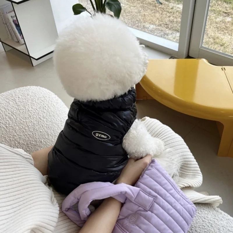 패션 솔리드 강아지 다운 재킷 겨울 따뜻한 강아지 옷 방수 강아지 재킷 코트 귀..