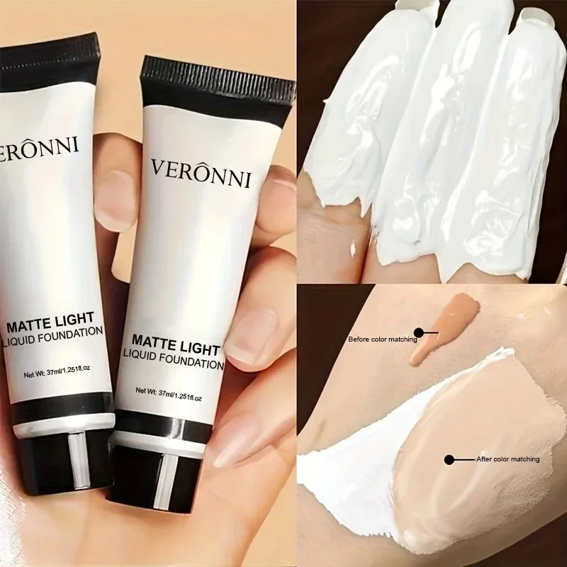 1PC/2PCS White Liquid Foundation 37ml Full Coverage Oil Control Long Lasting for Stage Halloween Cosplay Makeup