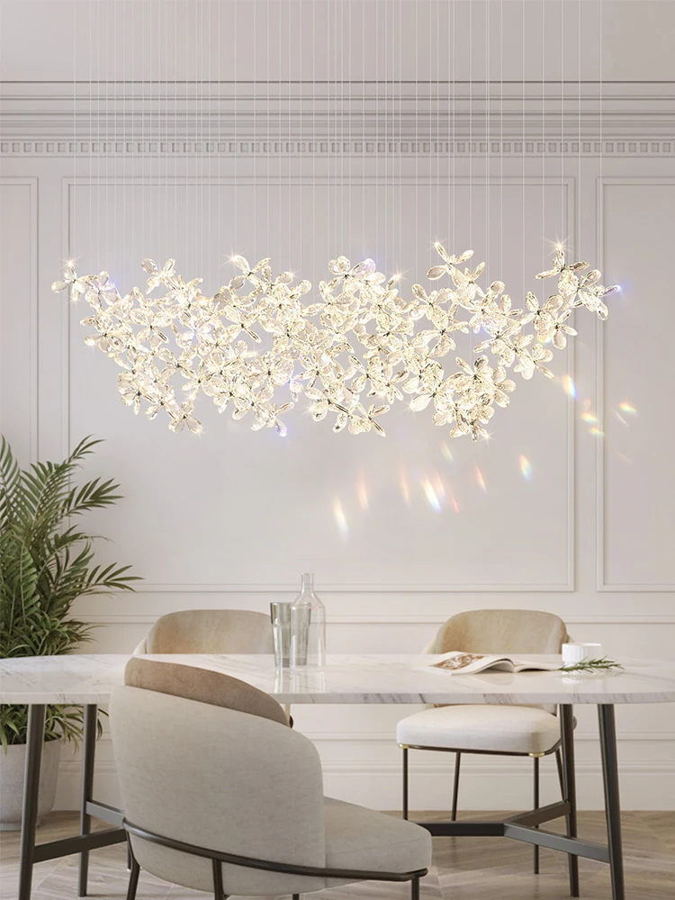 2024 Luxury Crystal Restaurant Pendant Light Luxury Italian Designer Dining Hall Lamp Kitchen Bar Table Decorative Pendant Lamp 2