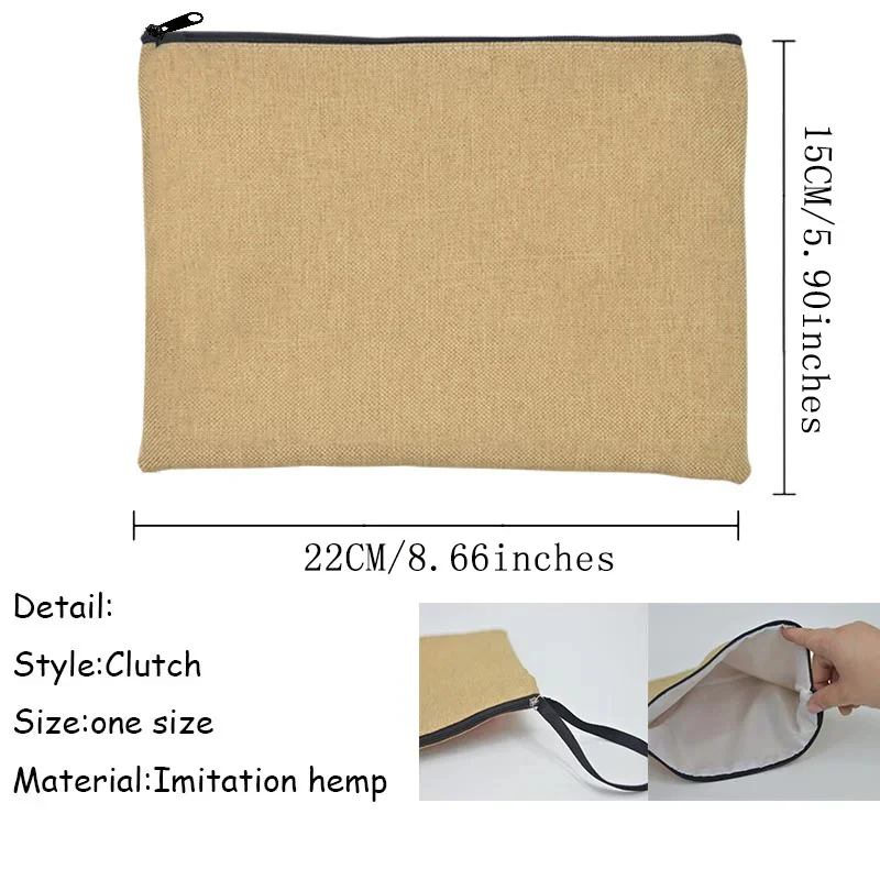 Linen Makeup Bags Thank You Teacher French Print Simple Wristlet Clutch Bag Beach Stationery Storage Travel Organizer Case Gifts 6