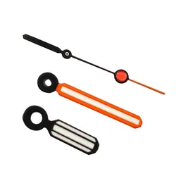 Luminous Black and Orange Watch Hands with Green Glow - Premium Watch Pointers Accessories (Black Orange)