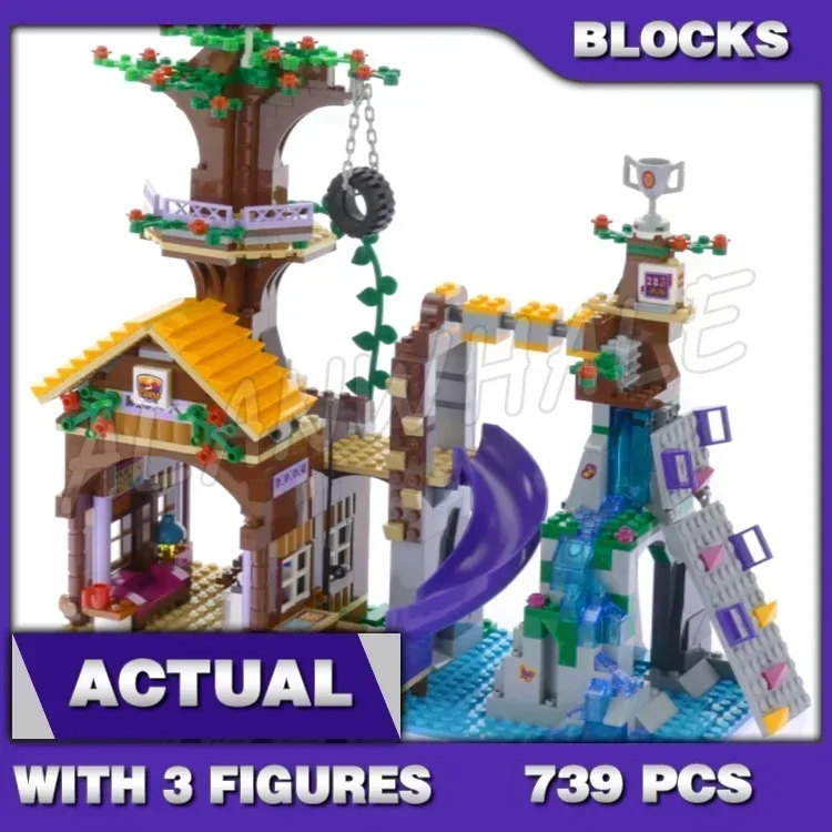 739Pcs Friends Adventure Camp Jungle Forest Tree House 10497 Modello Building Bricks Blocks Emma Set Ragazze Compatibili Con