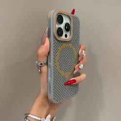 Deluxe Magnetic Heat - Dissipating Candy Phone Case with Bumper Back Cover - iPhone 15 Plus (GRAY)