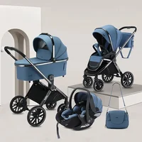 Chariot bidirectionnel pour bébé avec siège de sécurité, pliable à un bouton, livré avec un sac pour maman, 3 en 1 4