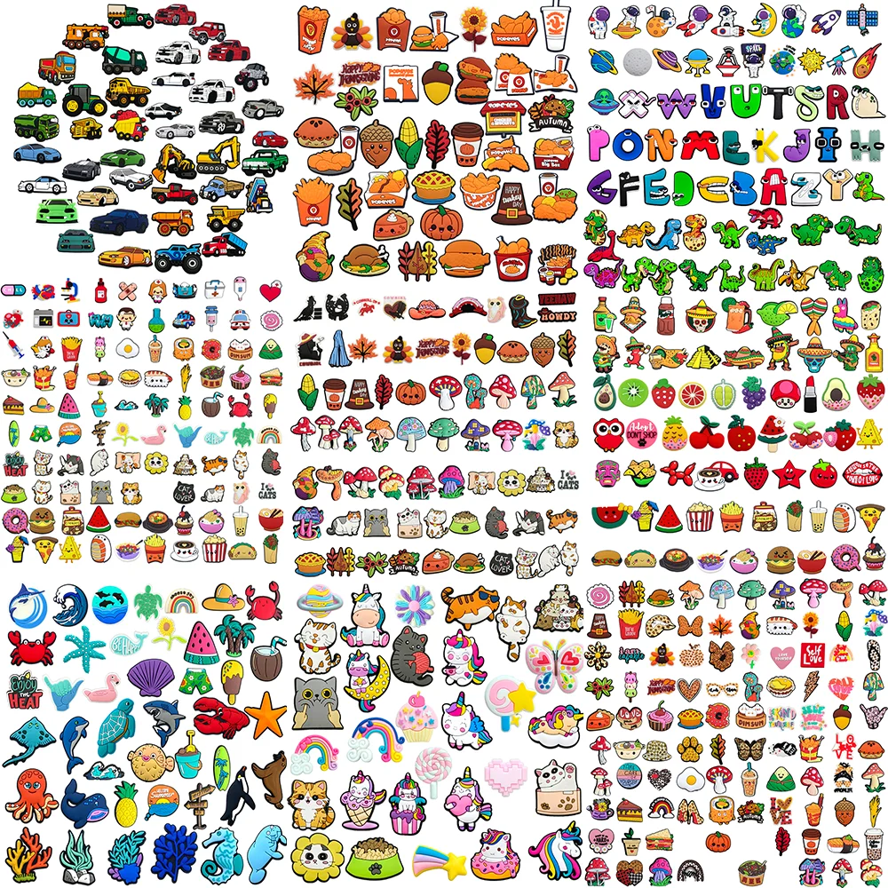 

Funny Animals Shoe Charms Anime Characters Shoes Decoration Watermelon Letter Shoe Accessories
