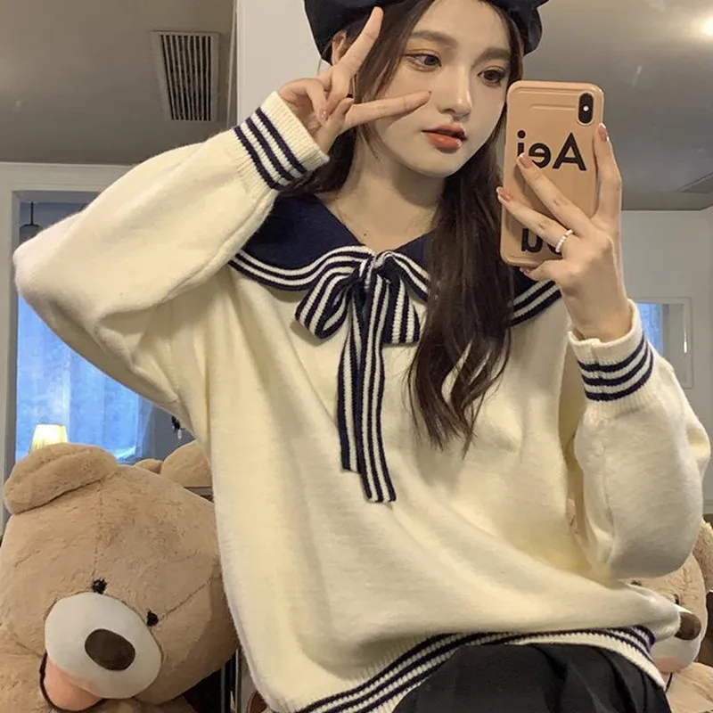 Autumn Sailor Collar Hoodie Combo Trousers Clothing Sets
