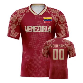 Custom Venezuela Soccer Jersey Personalized Name Number, National Team Football Shirt Flag Design for Men Youth Women 1