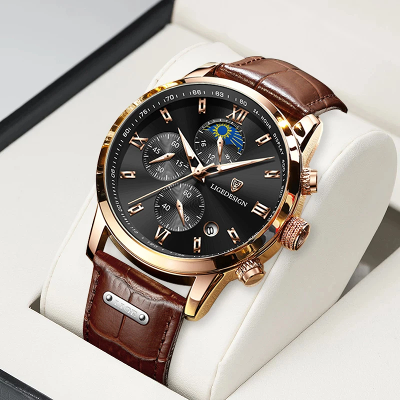 Quartz Watches real	 2022 New Mens Watches LIGE Top Brand Luxury Leather Casual Quartz Watch Men's Sport Waterproof Clock Watch Relogio Masculino+Box best Quartz Watches