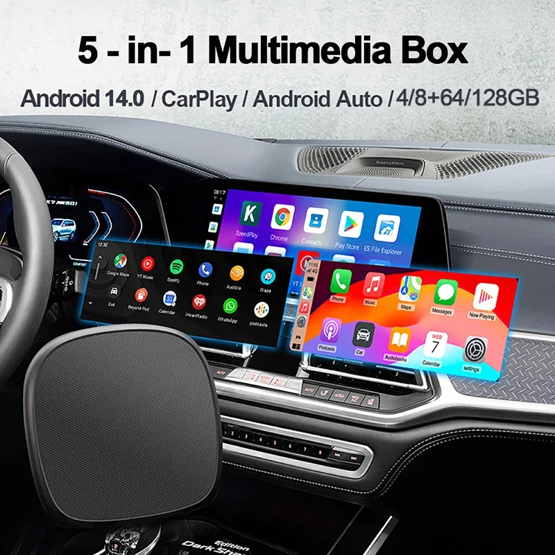 2025 CarPlay AI Box Android 14 Wireless Carplay An...