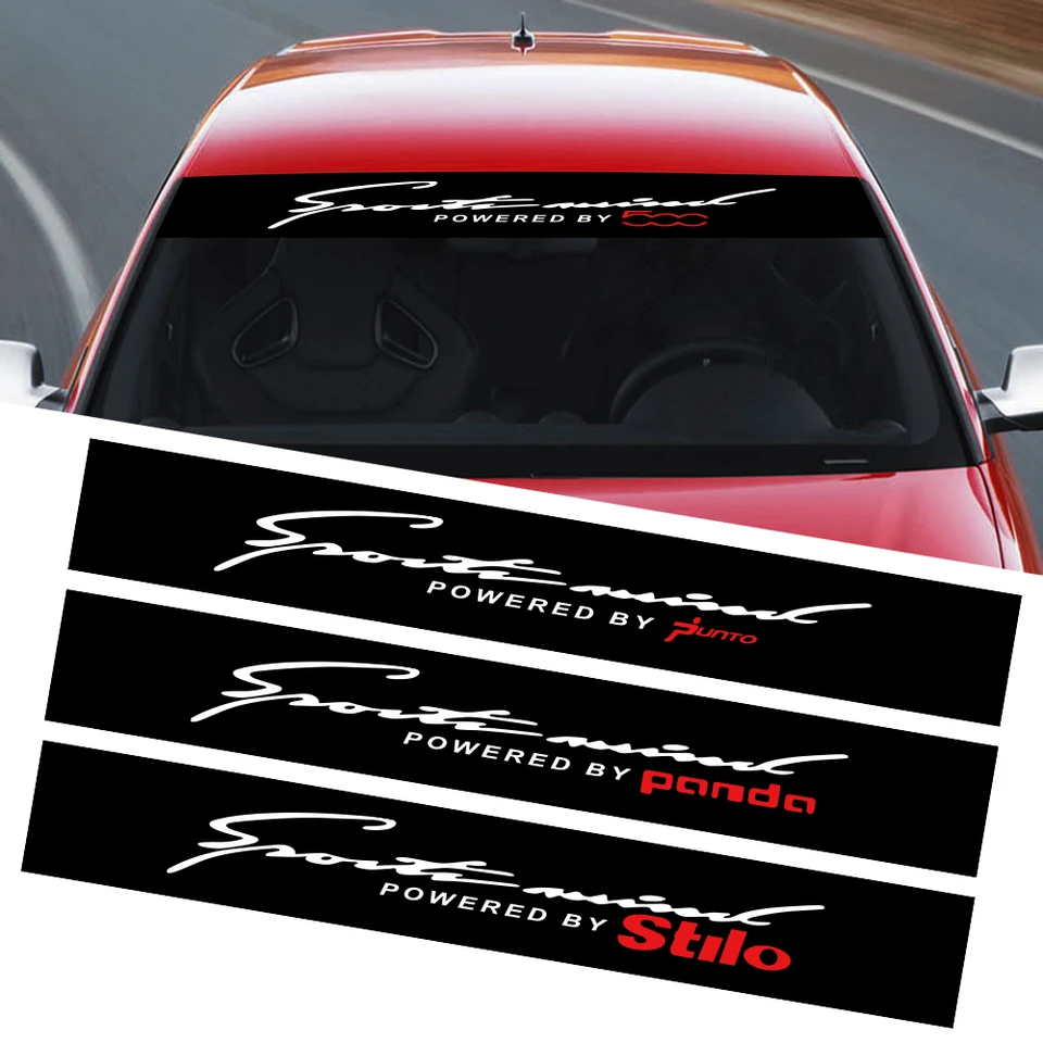 Adesivi Per Auto Fiat Abarth - Decalcomanie Parabrezza Anteriore Riflettenti, Sticker Decorativi - Foto 3