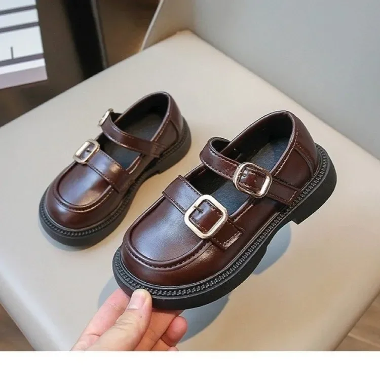 Princess Style Children's Single Shoes Black Girls School Performance Korean Version Spring Autumn Kids Leather Shoe