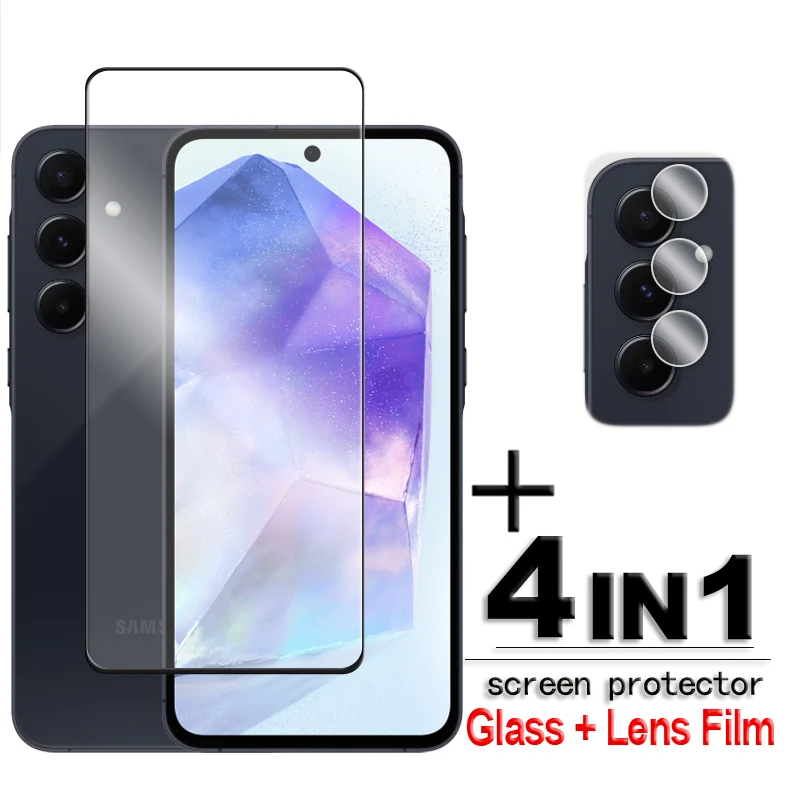 Per Samsung Galaxy A55 5G Glass Per Samsung A55 Vetro Temperato 6.6 Pollici 2.5D Full Cover Hd Screen Protector Per Galaxy A55 Film