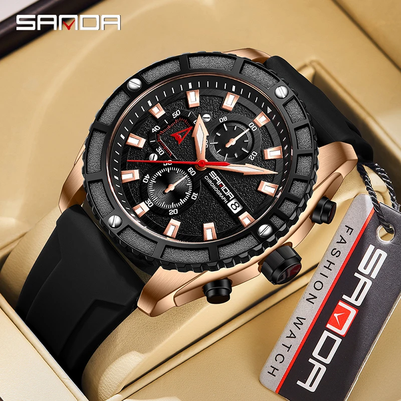 

SANDA 5315 Top New Fashion Business Watch For Men Casual Waterproof Quartz Wristwatch Date Stopwatch Sport Men’s Clock